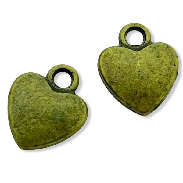 Bedel mini hartje Brons 12x10mm - 8 stuks-Kraaltjes van Renate