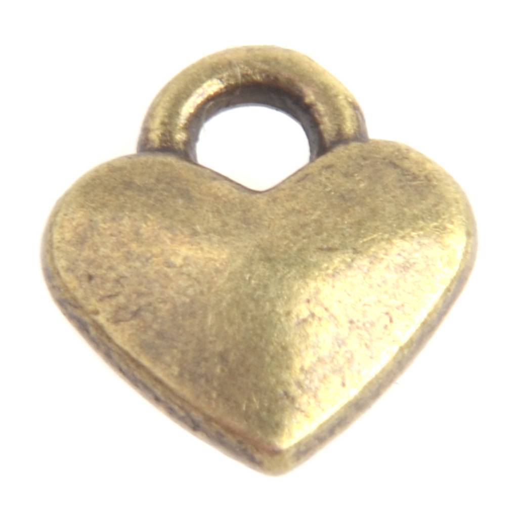 Bedel mini hartje Brons 8x7mm - 6 stuks-Kraaltjes van Renate