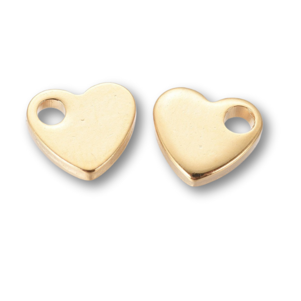 Bedel mini hartje RVS goud 7mm - 1 stuk-bedels-Kraaltjes van Renate