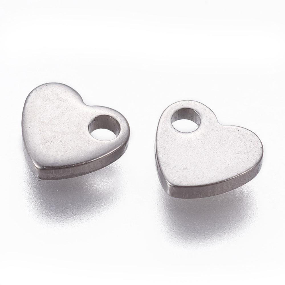 Bedel mini hartje RVS zilver 6x7mm-bedels-Kraaltjes van Renate
