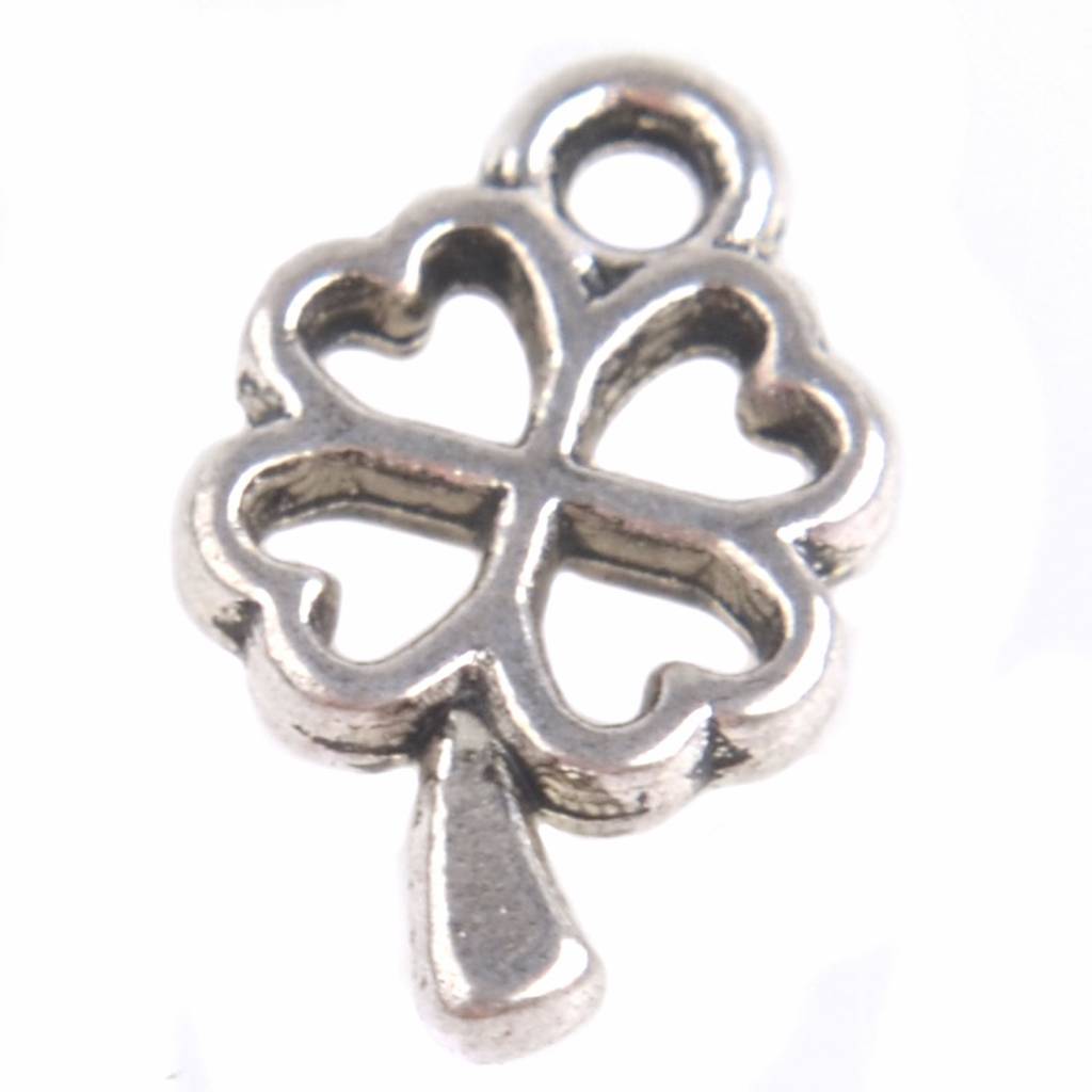 Bedel mini klaver Zilver 10x6mm - 10 stuks-Kraaltjes van Renate