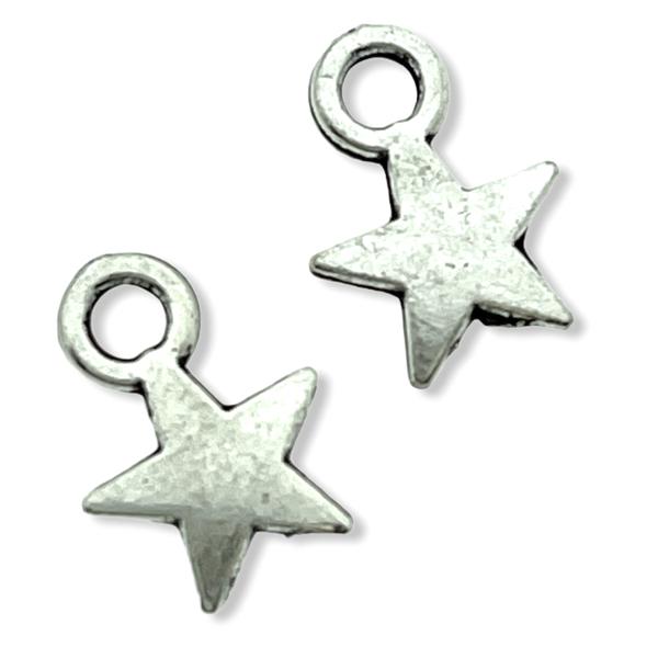 Bedel mini sterretje zilver 11x8mm - 15 stuks-Kraaltjes van Renate