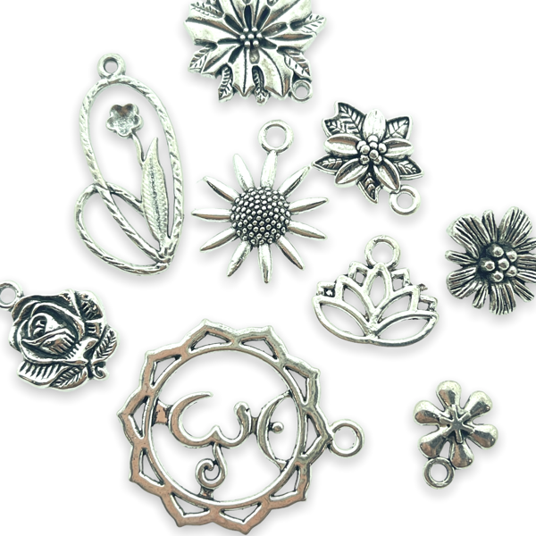 Bedel mix bloemen 8x6mm - 5 stuks-bedels-Kraaltjes van Renate