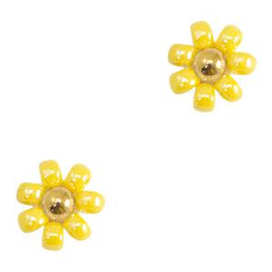 Bedel miyuki bloem geel goud 8mm-bedels-Kraaltjes van Renate
