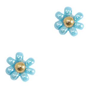 Bedel miyuki bloem licht blauw goud 8mm-bedels-Kraaltjes van Renate