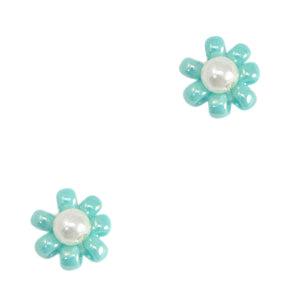 Bedel miyuki bloem turquoise wit 7mm-bedels-Kraaltjes van Renate