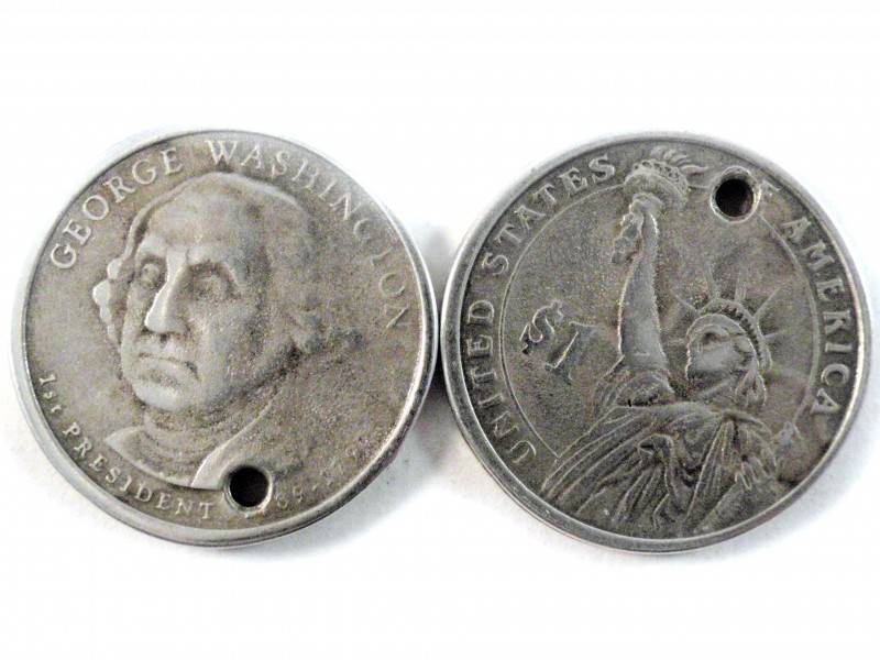 Bedel munt 1 Dollar metaal zilver DQ 26mm-Kraaltjes van Renate