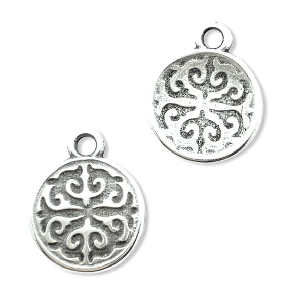 Bedel munt Arabisch motief Zilver DQ 13mm-Kraaltjes van Renate