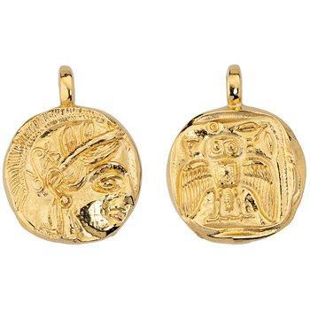 Bedel munt bedrukt DQ 24K goud 26mm - per stuk-Bedels-Kraaltjes van Renate