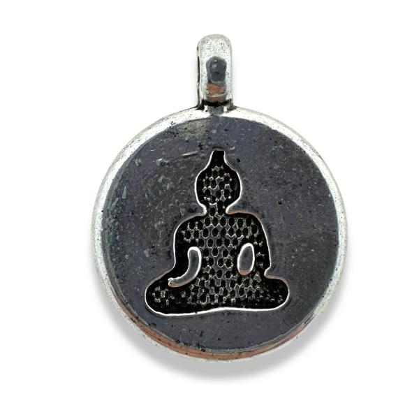 Bedel munt buddha zilver 15x19-bedels-Kraaltjes van Renate