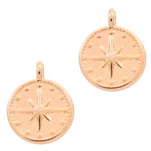 Bedel munt galaxy star Rosegoud DQ 15x12mm-Kraaltjes van Renate