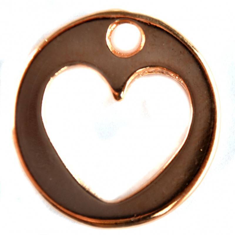 Bedel munt hart metaal roségoud DQ 19x18mm-Kraaltjes van Renate