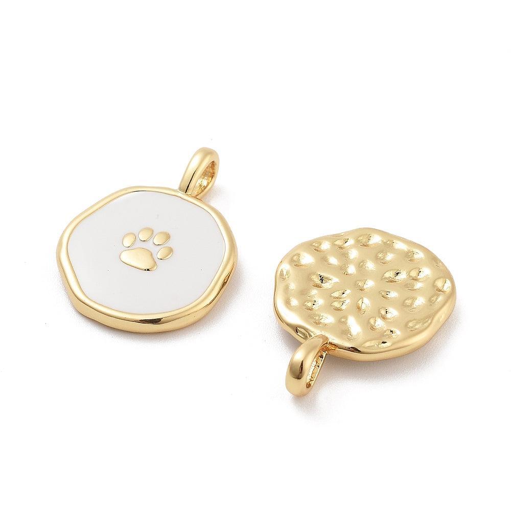 Bedel munt hondenpoot RVS 18K Goud 18,5mm - per stuk-bedels-Kraaltjes van Renate