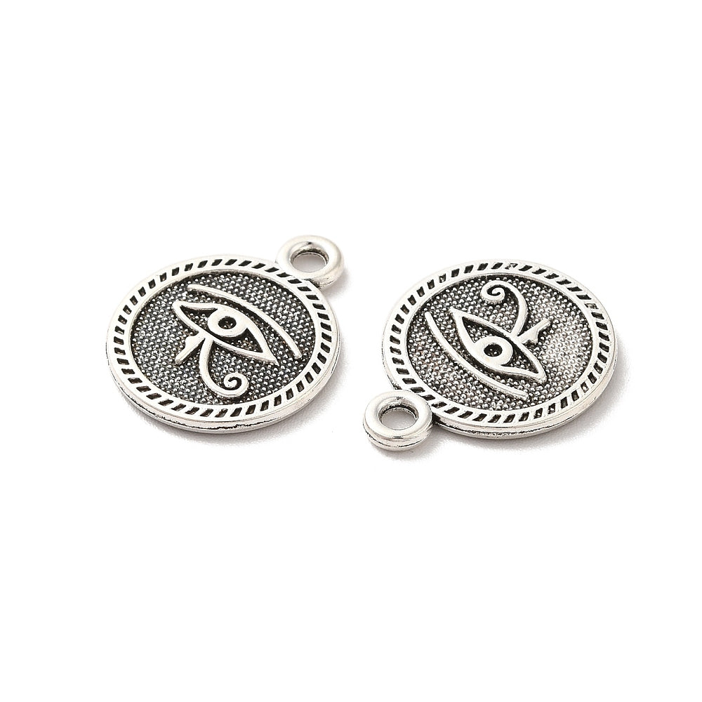 Bedel munt met oog zilver 18x15mm-bedels-Kraaltjes van Renate