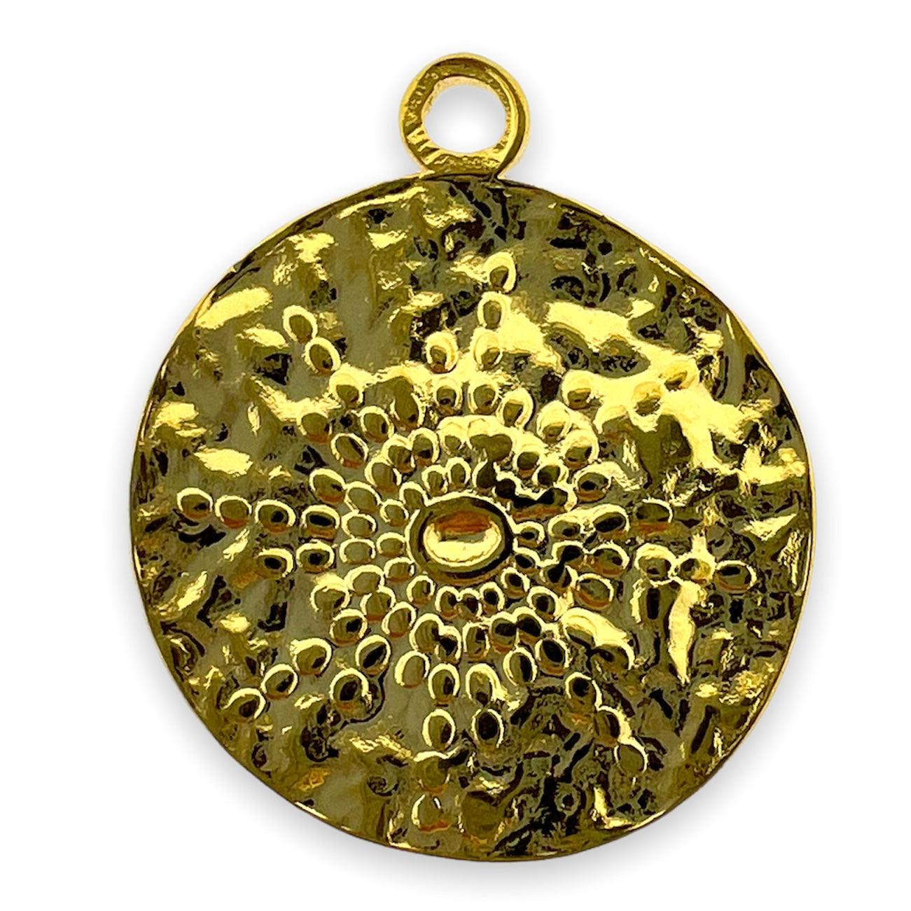 Bedel munt met zon goud Stainless Steel 18x15mm-bedels-Kraaltjes van Renate