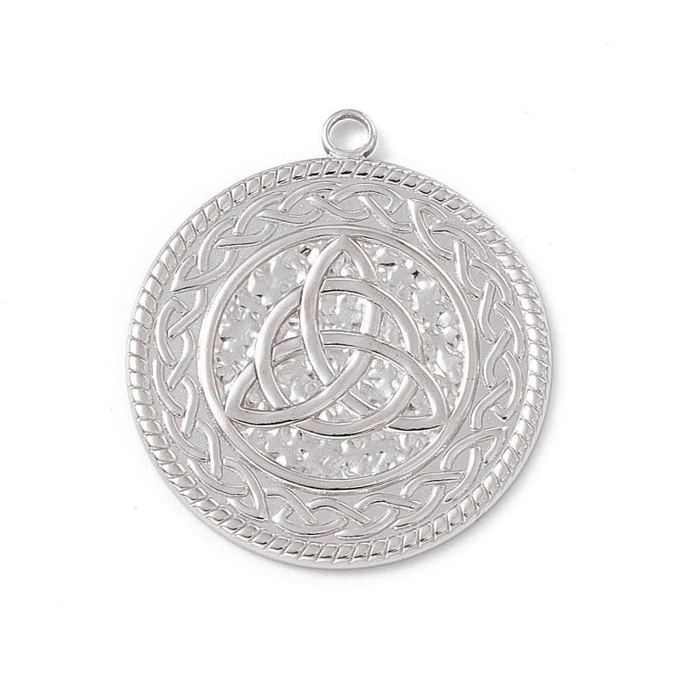 Bedel munt motief Stainless steel zilver 34mm-bedels-Kraaltjes van Renate