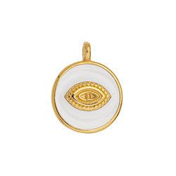 Bedel munt oog wit 24K goud 19mm-bedels-Kraaltjes van Renate