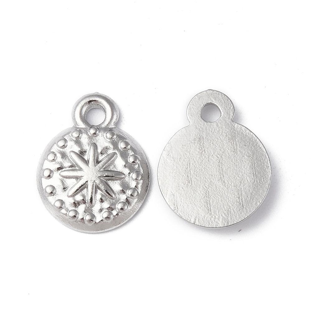 Bedel munt ster Stainless steel zilver 15mm-bedels-Kraaltjes van Renate