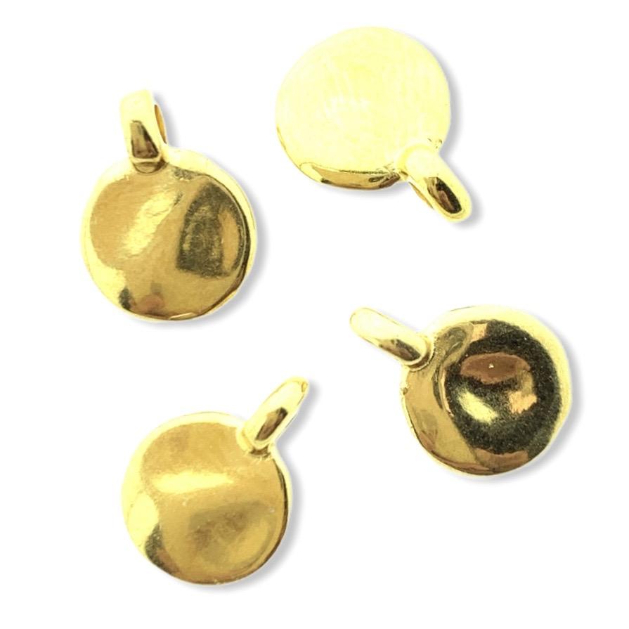 Bedel muntje Goud 24kr DQ 9mm-Kraaltjes van Renate
