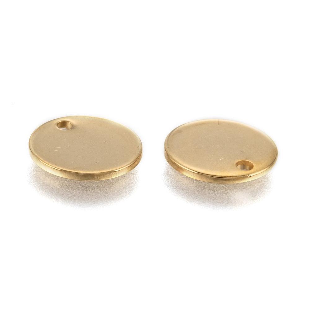 Bedel muntje RVS goud 10mm - per stuk-bedels-Kraaltjes van Renate