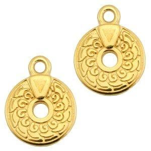 Bedel muntje bohemian Goud DQ 11mm-Kraaltjes van Renate