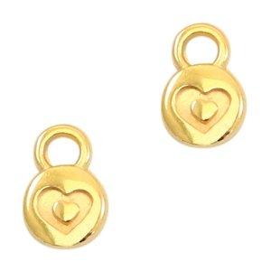 Bedel muntje hart Goud DQ 9x6mm-Kraaltjes van Renate