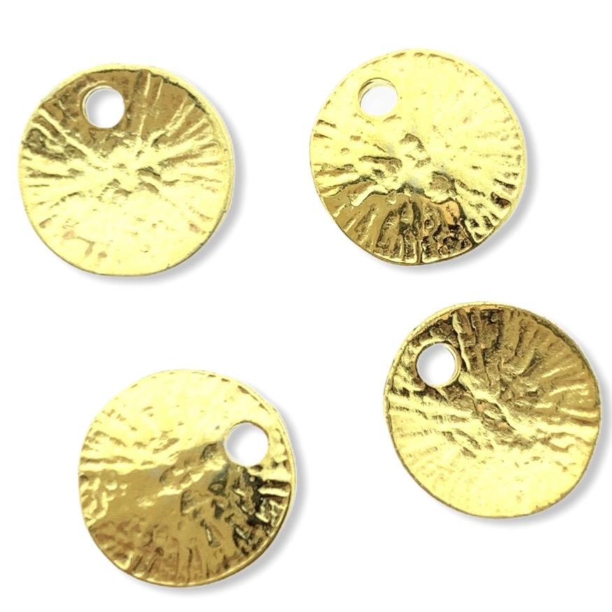 Bedel muntje motief Goud 24kr DQ 10mm-Kraaltjes van Renate
