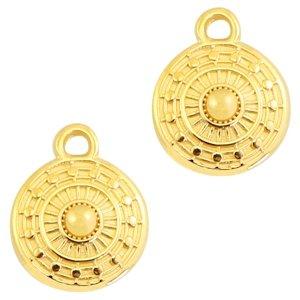 Bedel muntje rond Goud DQ 11x9mm-Kraaltjes van Renate