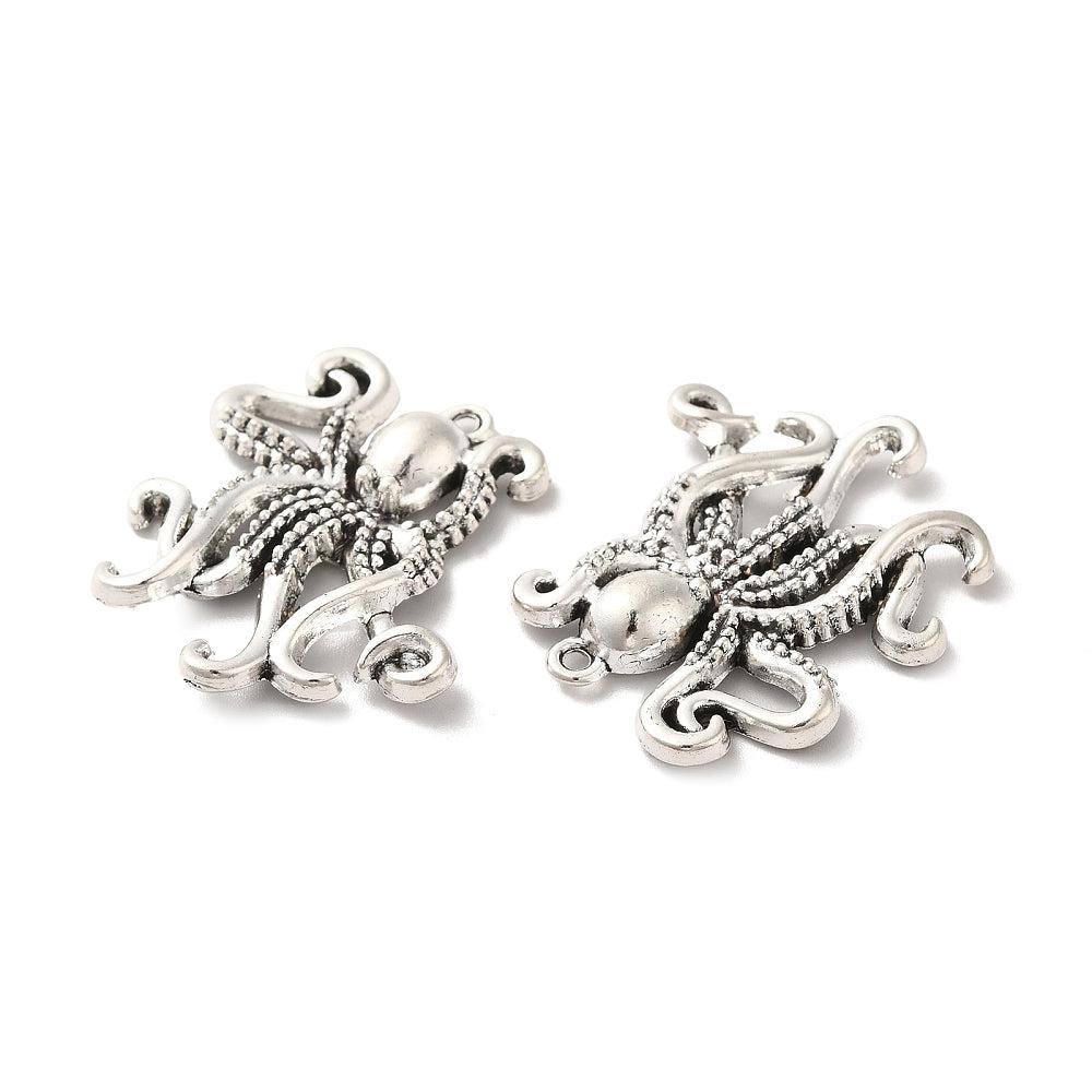 Bedel octopus zilver 34x32mm-bedels-Kraaltjes van Renate