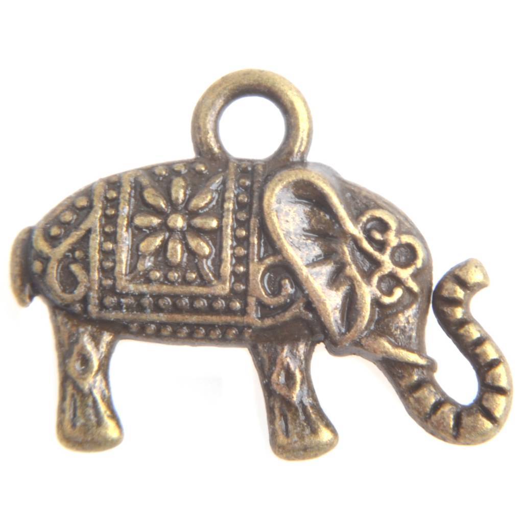 Bedel olifant Brons 13x17mm - 4 stuks-Kraaltjes van Renate