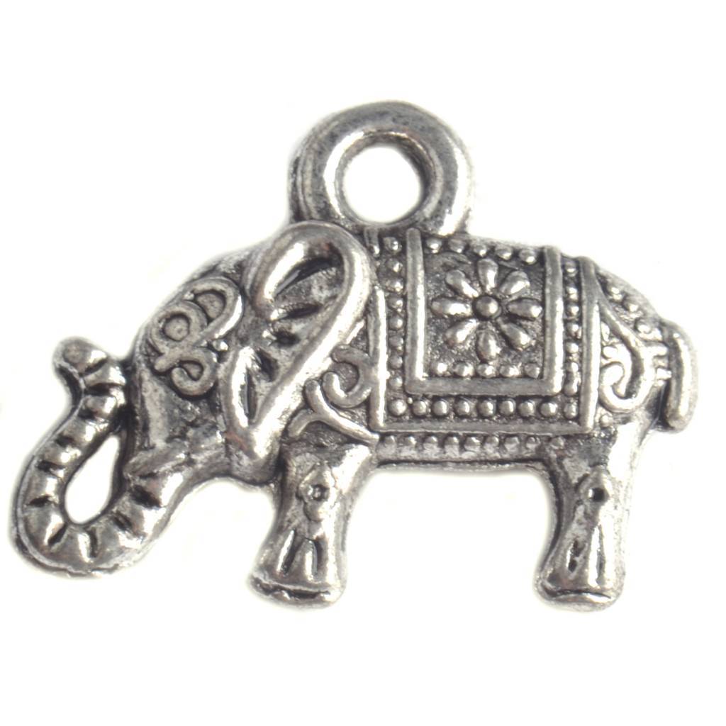 Bedel olifant Zilver 17mm - 5 stuks-Kraaltjes van Renate