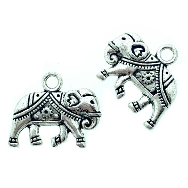 Bedel olifant Zilver 17x21mm - 3 stuks-Kraaltjes van Renate