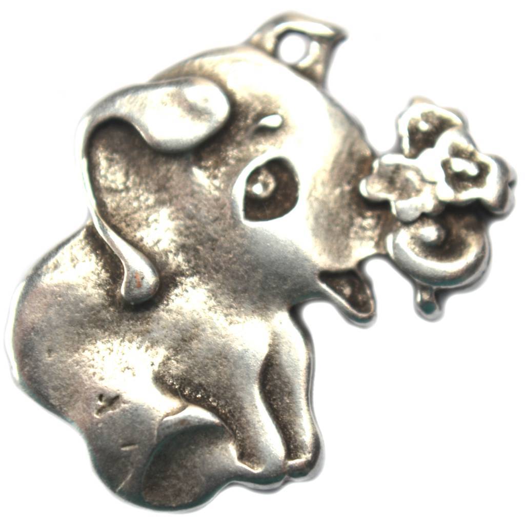 Bedel olifantje metaal zilver DQ 18mm-Kraaltjes van Renate