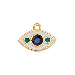 Bedel oog wit stones 24K goud 13mm-bedels-Kraaltjes van Renate