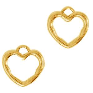 Bedel open hart Goud DQ 17mm - per stuk-bedels-Kraaltjes van Renate
