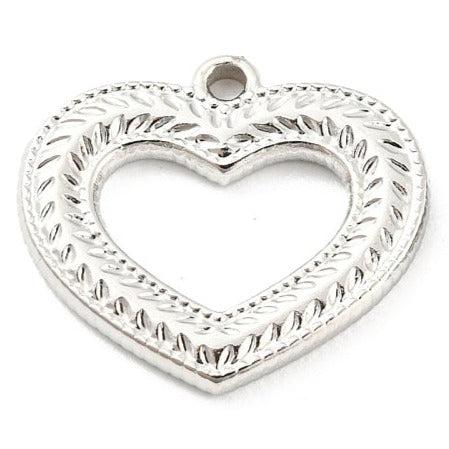 Bedel open hart Stainless steel zilver 18mm-bedels-Kraaltjes van Renate