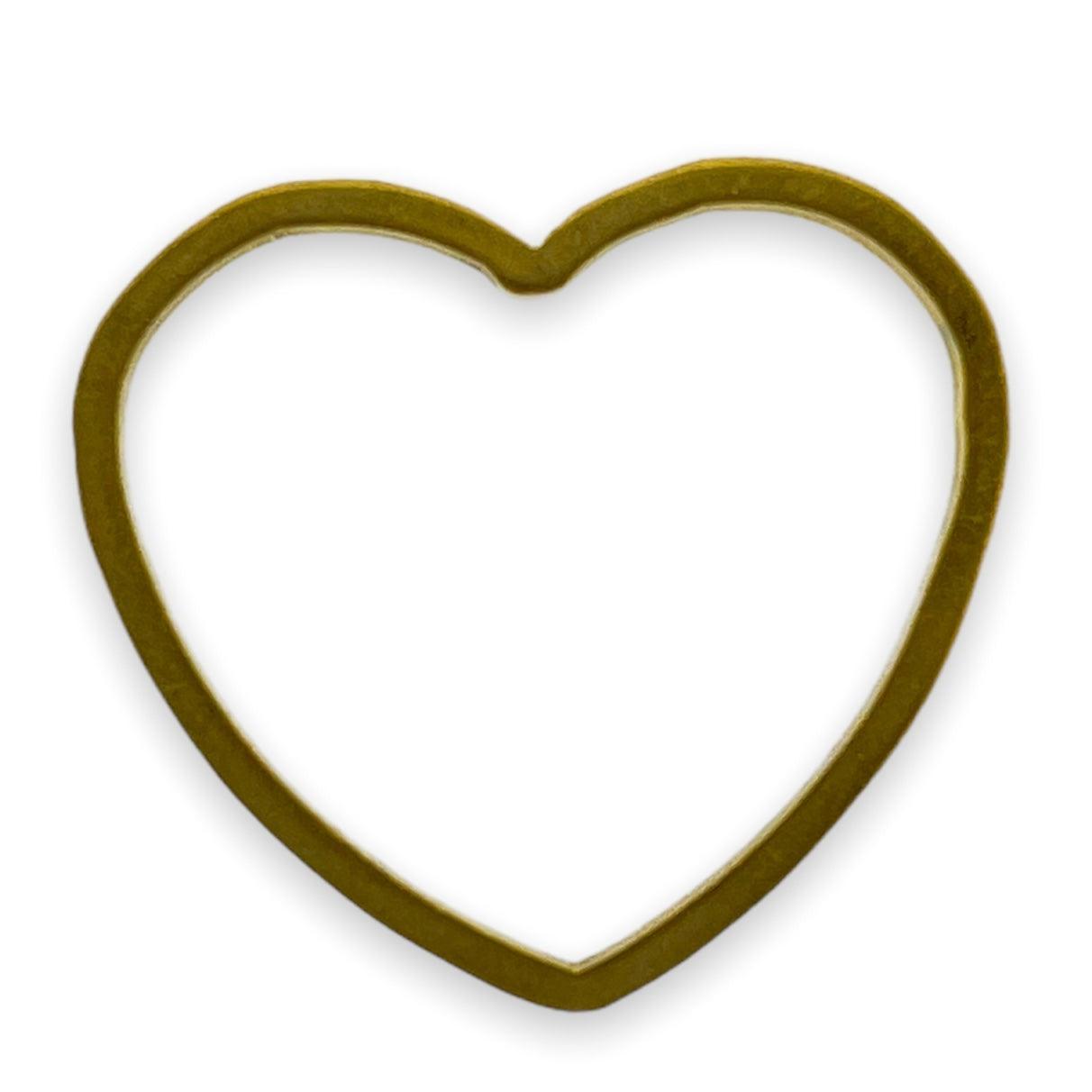 Bedel open hart goud Stainless Steel 14x16mm-bedels-Kraaltjes van Renate