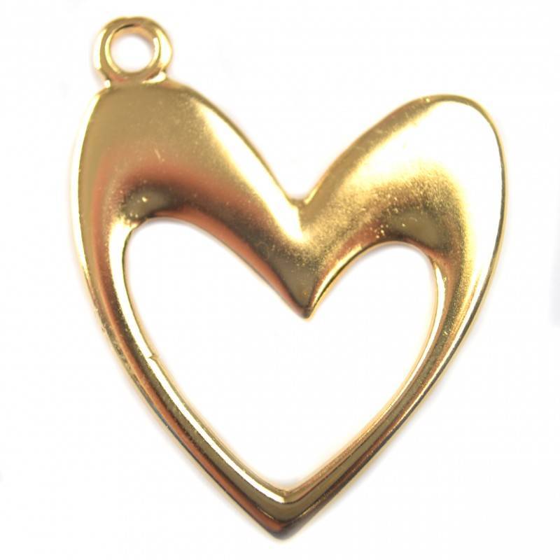 Bedel open hart metaal goud DQ 36x41mm-Kraaltjes van Renate