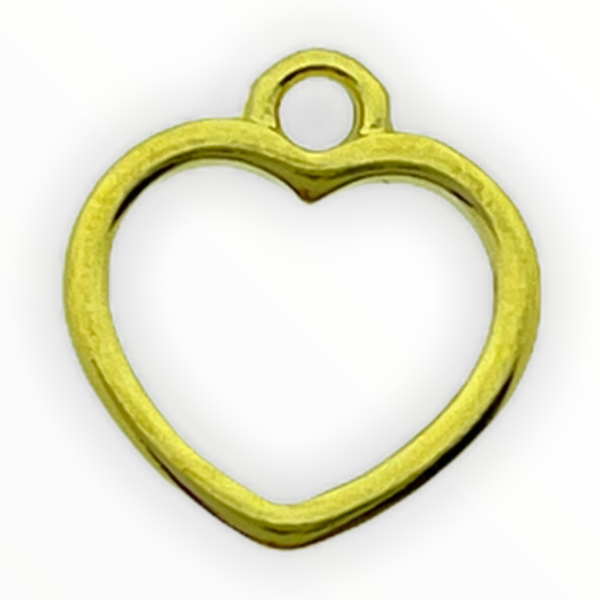Bedel open hartje Goud 24kr DQ 11x12mm-Kraaltjes van Renate