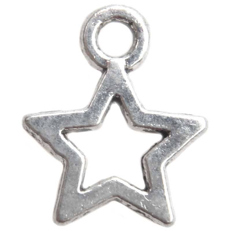 Bedel open sterretje Zilver 12x10mm - 18 stuks-Kraaltjes van Renate