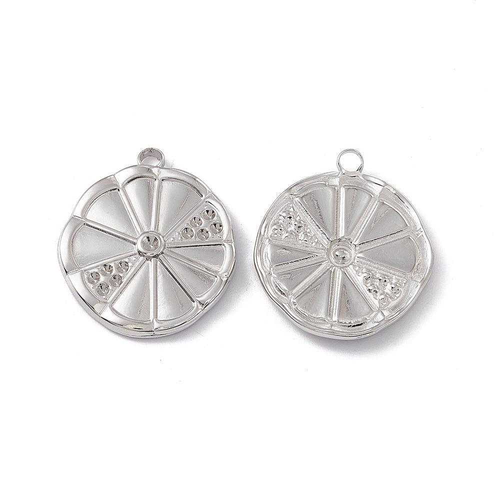 Bedel orange setting RVS zilver 24mm - per stuk-bedels-Kraaltjes van Renate