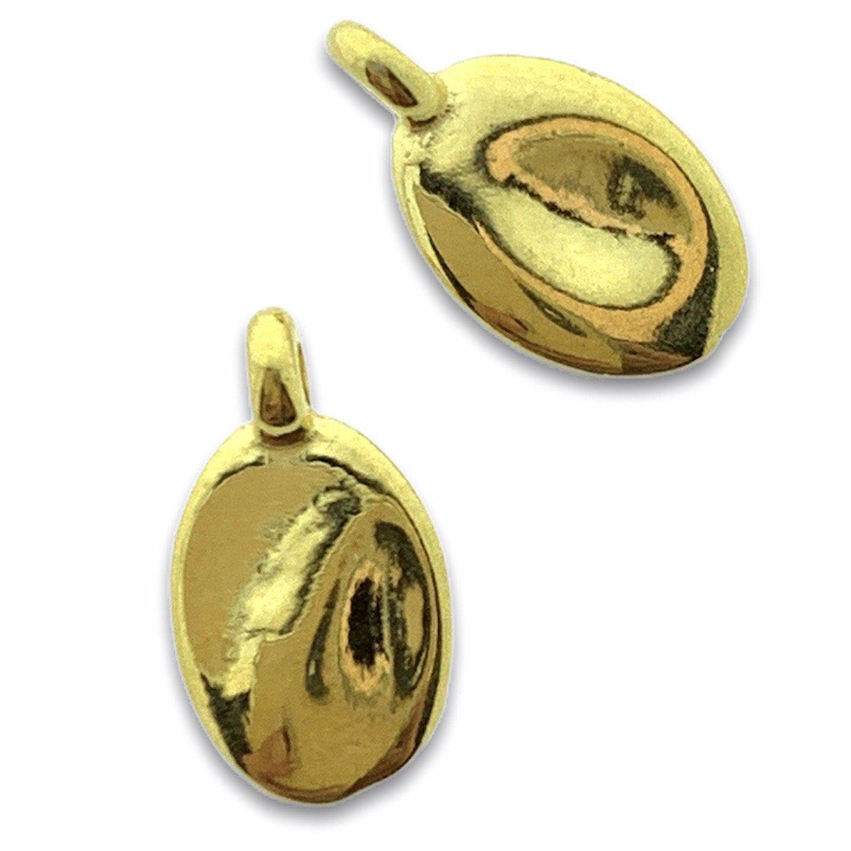 Bedel ovaal muntje Goud 24kr DQ 12x7mm-Kraaltjes van Renate