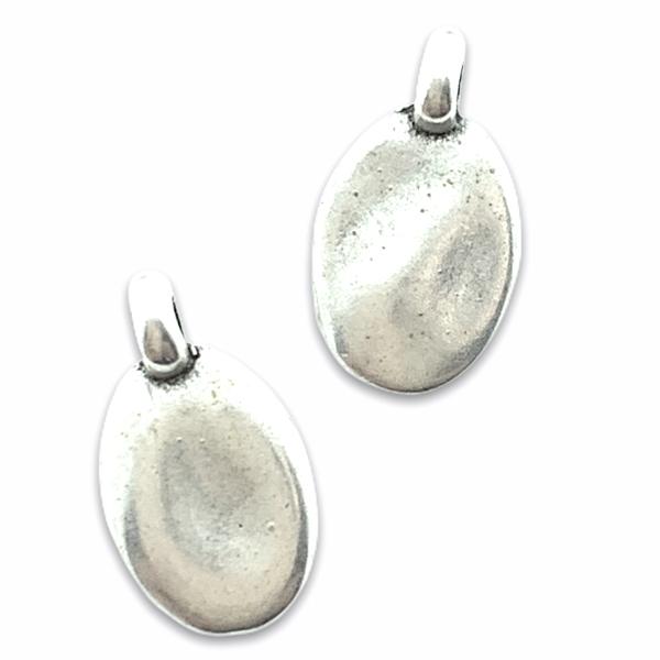 Bedel ovaal muntje Zilver DQ 12x7mm-Kraaltjes van Renate