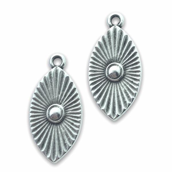 Bedel ovaal stralen Zilver DQ 11x23mm-Kraaltjes van Renate