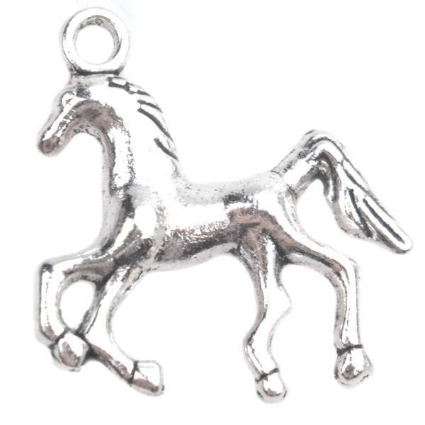 Bedel paard Zilver 24x21.5mm - 4 stuks-Kraaltjes van Renate