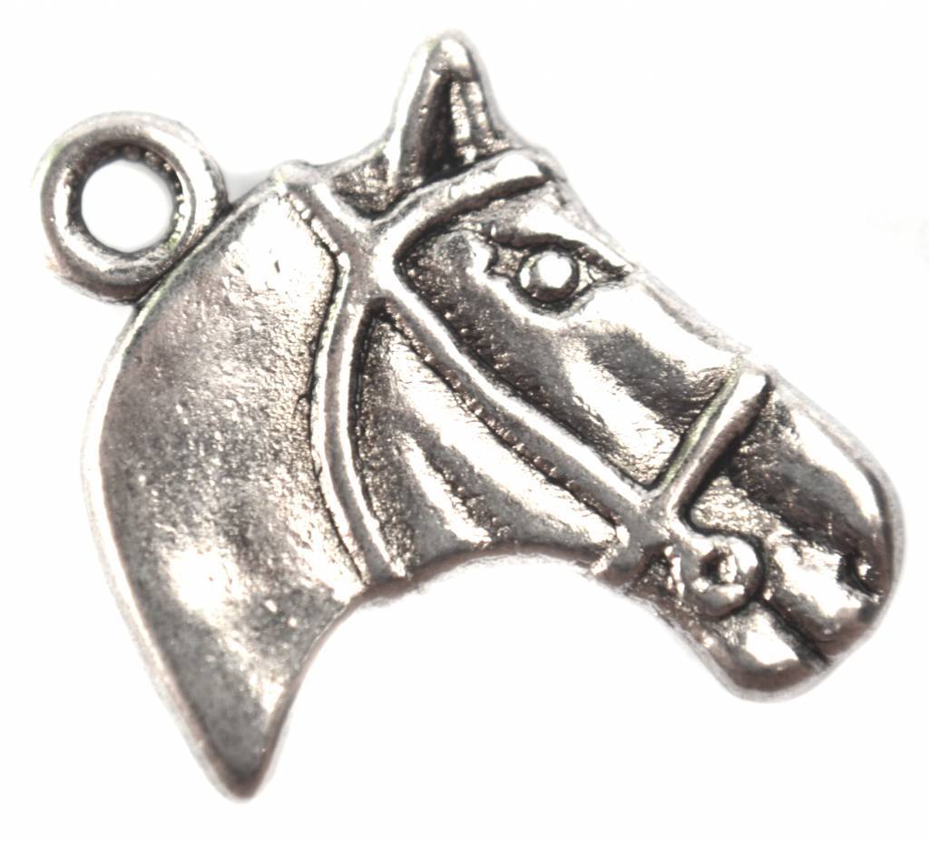 Bedel paard zilver 21mm - 4 stuks-Kraaltjes van Renate