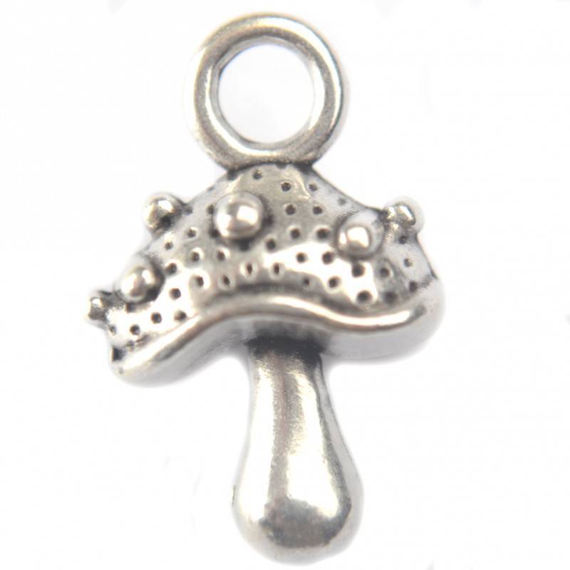 Bedel paddestoel metaal zilver DQ 21x14mm-Kraaltjes van Renate