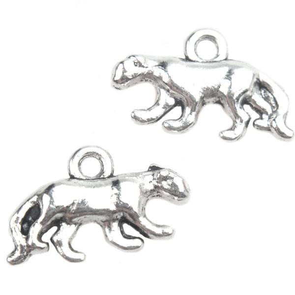 Bedel panter Zilver 18x11mm - 5 stuks-Kraaltjes van Renate