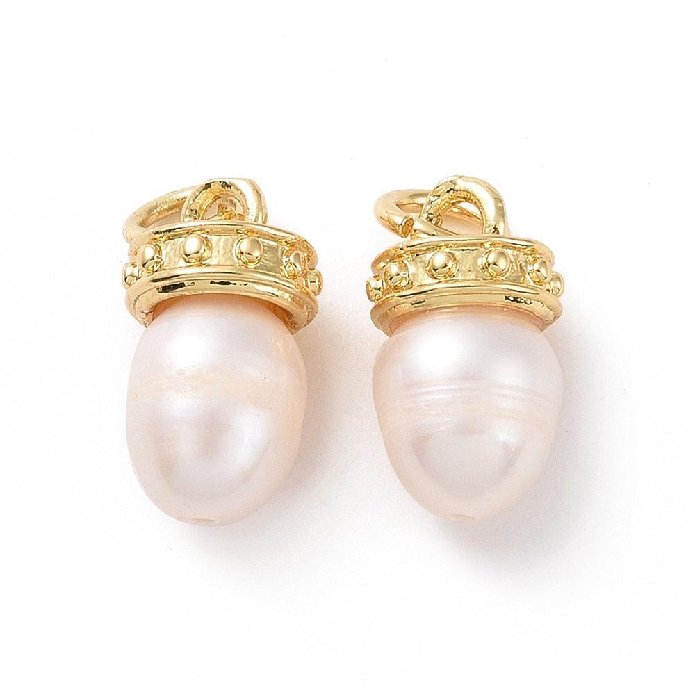 Bedel parel ovaal 18K goud 14mm- per stuk-bedels-Kraaltjes van Renate