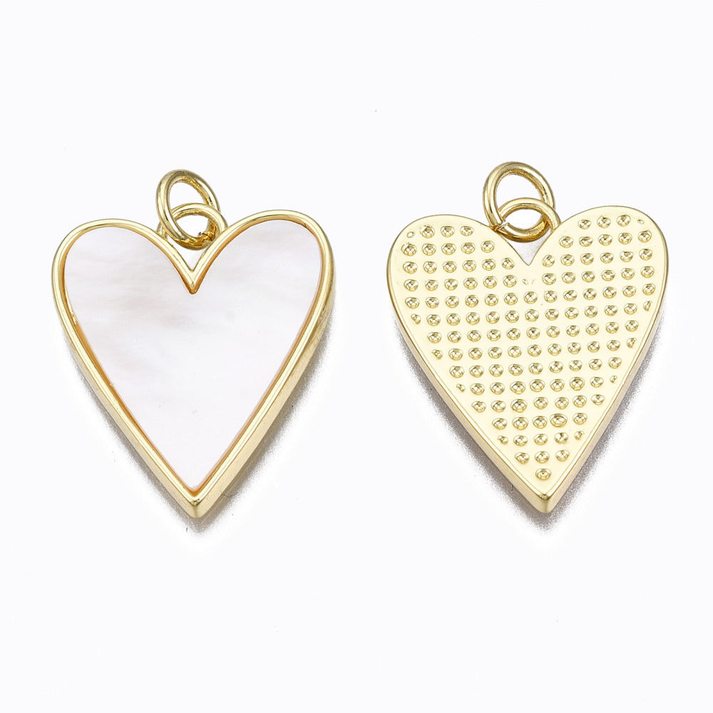 Bedel parelmoer schelp hart gold plated 21mm - per stuk-bedels-Kraaltjes van Renate